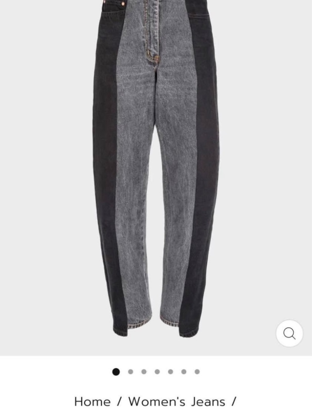 Women's Two-Tone Straight Leg Jeans — Black and Gray